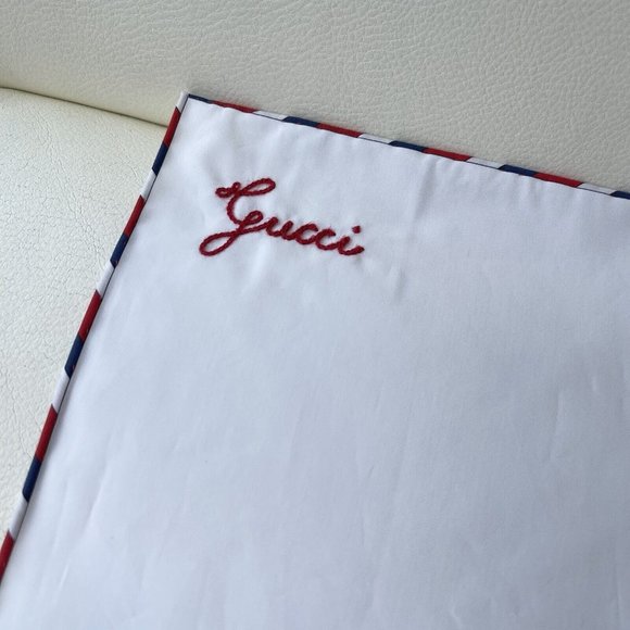 NWT Authentic Gucci White GG Scarf Monogram Bridal Logo Handkerchief - Picture 5 of 10